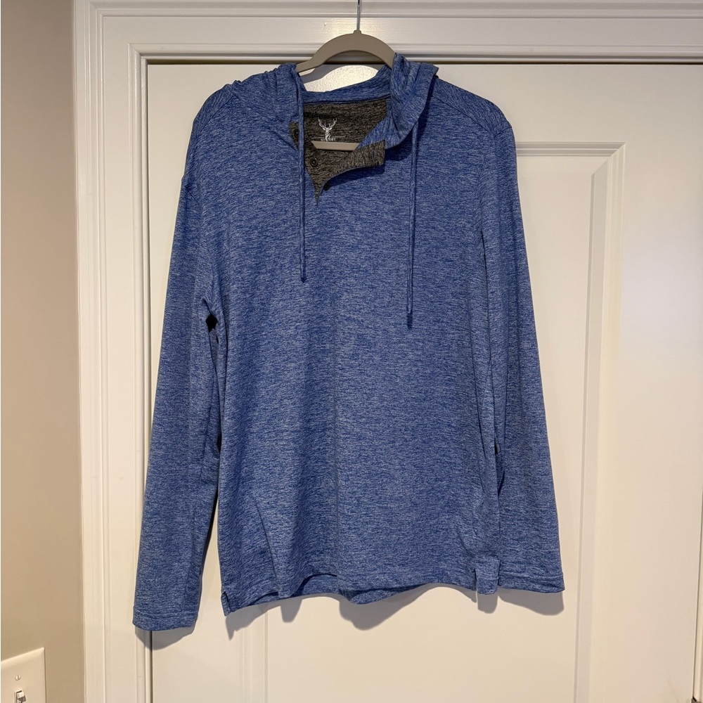 Blue Heather Hooded Pullover